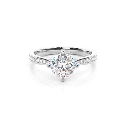 Round Side Stone Diamond Rings
