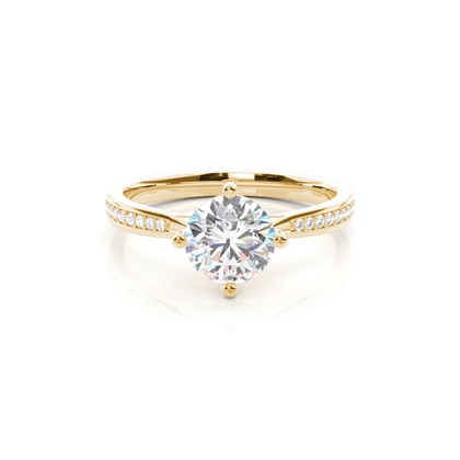 Yellow Gold Side Stone Diamond Rings