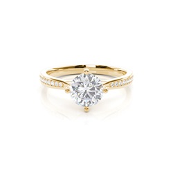 White Gold Princess Side Stone Moissanite Engagement Ring
