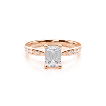 White Gold Princess Side Stone Moissanite Engagement Ring