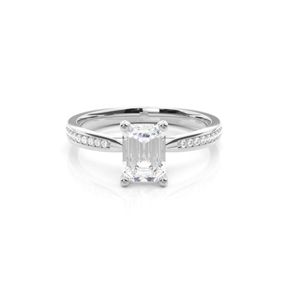 Emerald Side Stone Diamond Rings