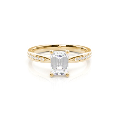 Yellow Gold Side Stone Diamond Rings