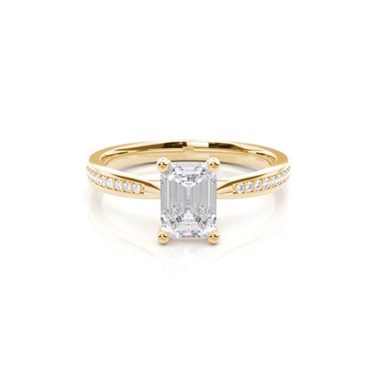 White Gold Princess Side Stone Moissanite Engagement Ring