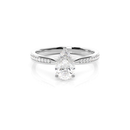 Pear Side Stone Diamond Rings