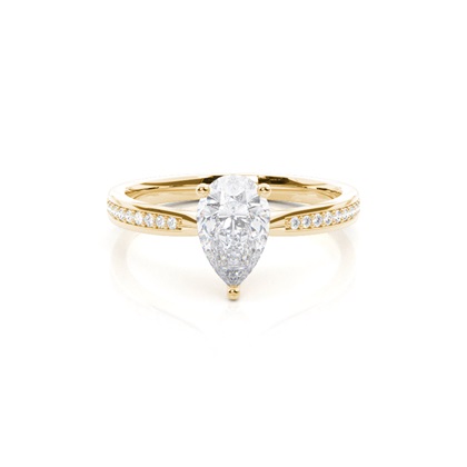 White Gold Princess Side Stone Moissanite Engagement Ring