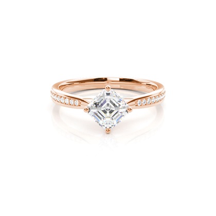 Asscher Rotgold Diamantringe