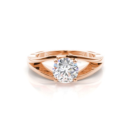 Rose Gold Solitaire Diamond Engagement Rings
