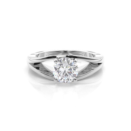 White Gold Moissanite Engagement Ring