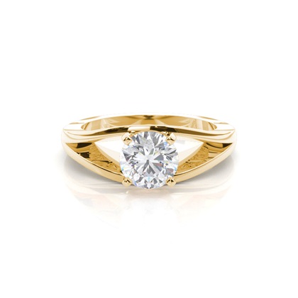 Yellow Gold Moissanite Engagement Rings	