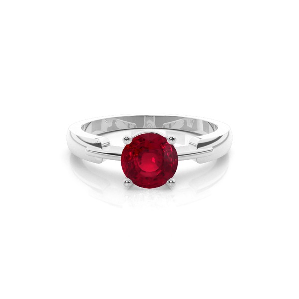Round One Stone Ruby Engagement Ring