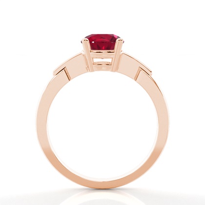 Round One Stone Ruby Engagement Ring