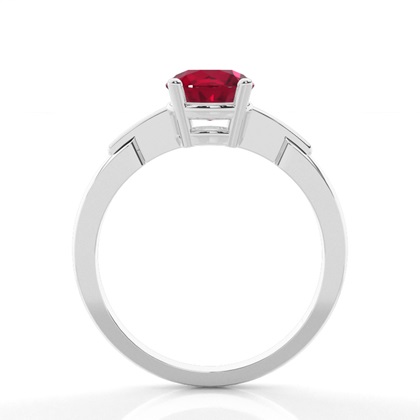 Round One Stone Ruby Engagement Ring