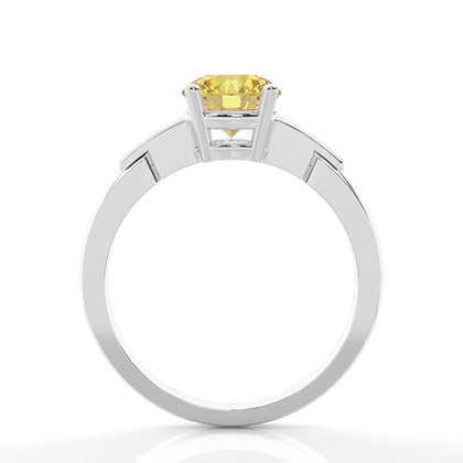 4 Prong Yellow Diamond Solitaire Engagement Ring
