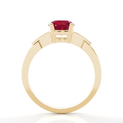 Round One Stone Ruby Engagement Ring