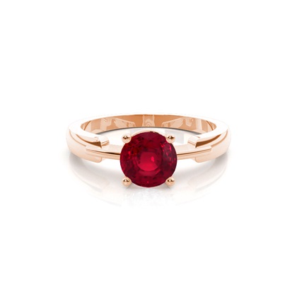 Round One Stone Ruby Engagement Ring