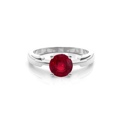 Round One Stone Ruby Engagement Ring