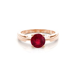 Round One Stone Ruby Engagement Ring