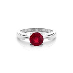 Round One Stone Ruby Engagement Ring