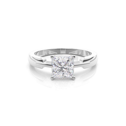 White Gold Moissanite Engagement Ring