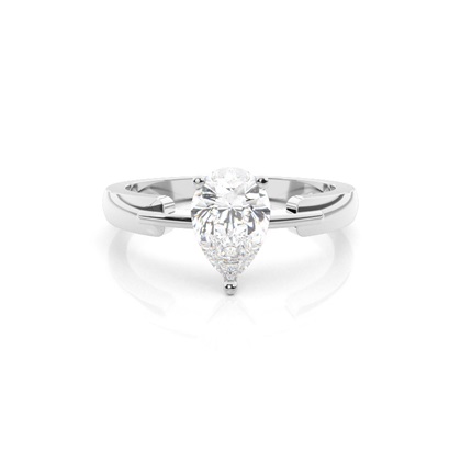 Pear Solitaire Diamond Rings