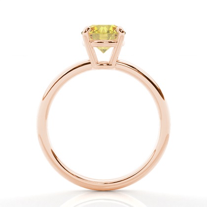 3 Prong Yellow Diamond Solitaire Engagement Ring