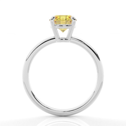 Round Yellow Diamond Engagement Rings