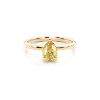 Pear Yellow Gold Diamond Engagement Rings