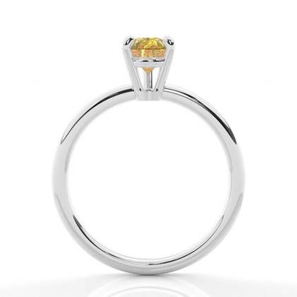 3 Prong Yellow Diamond Solitaire Engagement Ring