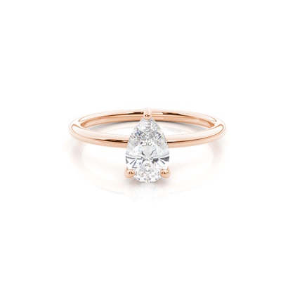 Pear Rose Gold Solitaire Diamond Rings