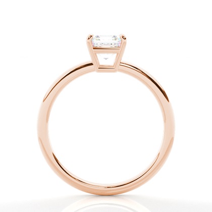Asscher Rose Gold Simple Engagement Rings