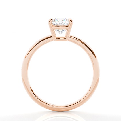 Cushion Rose Gold Simple Engagement Rings