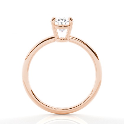 Oval Rose Gold Simple Engagement Rings