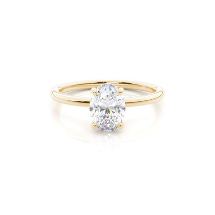 Oval Yellow Gold Solitaire Diamond Rings