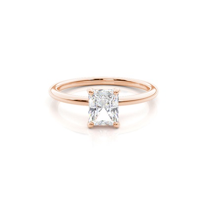 Radiant Rose Gold Solitaire Diamond Rings