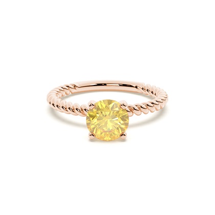 Prong Setting Yellow Diamond Engagement Ring