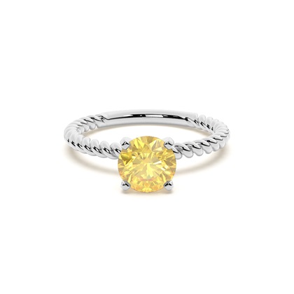 Prong Setting Yellow Diamond Engagement Ring