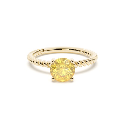 Prong Setting Yellow Diamond Engagement Ring