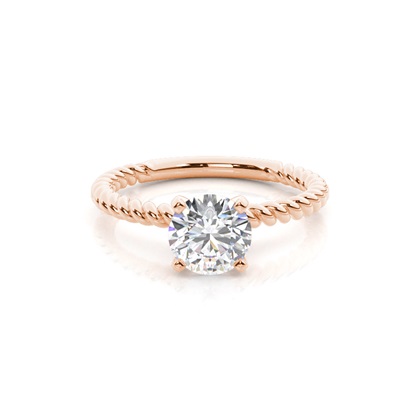 Rose Gold Twisted Diamond Engagement Rings
