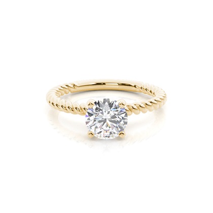 Yellow Gold Twisted Diamond Engagement Rings
