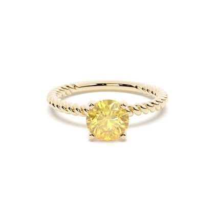 Prong Setting Yellow Diamond Engagement Ring