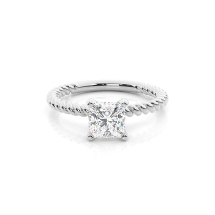 Princess Twisted Diamond Engagement Rings