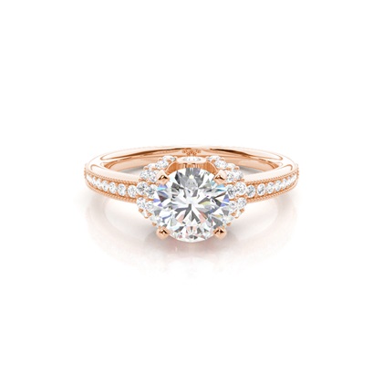 Rose Gold Side Stone Diamond Rings