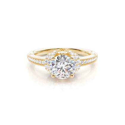 Yellow Gold Side Stone Diamond Rings