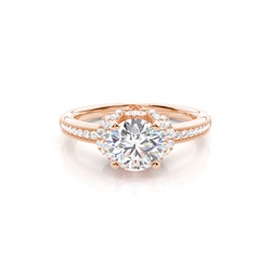 White Gold Round Side Stone Diamond Engagement Ring