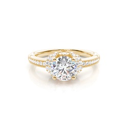 White Gold Round Side Stone Diamond Engagement Ring