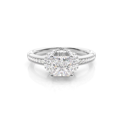 Princess Side Stone Diamond Rings