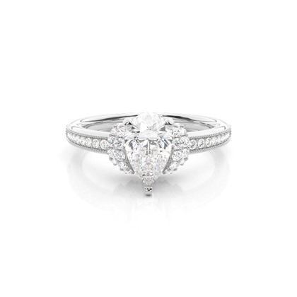 Pear Side Stone Diamond Rings