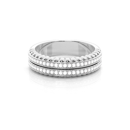 0.20ct. Pave Setting Half Eternity Diamond Ring