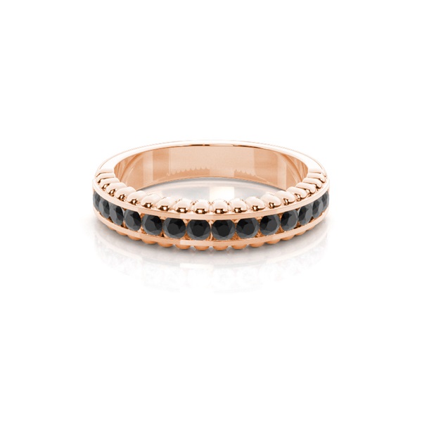 0.35ct. Channel Setting Half Eternity Black Diamond Ring