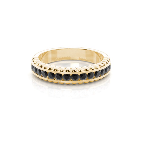 0.35ct. Channel Setting Half Eternity Black Diamond Ring